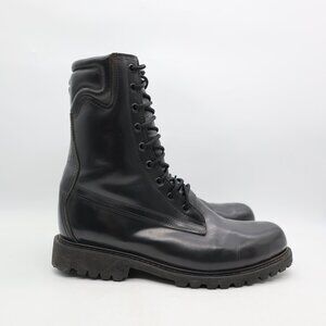 All American Boot MFG Steel Toe Patrol Men's 10.5 EE Black Leather FireFighter